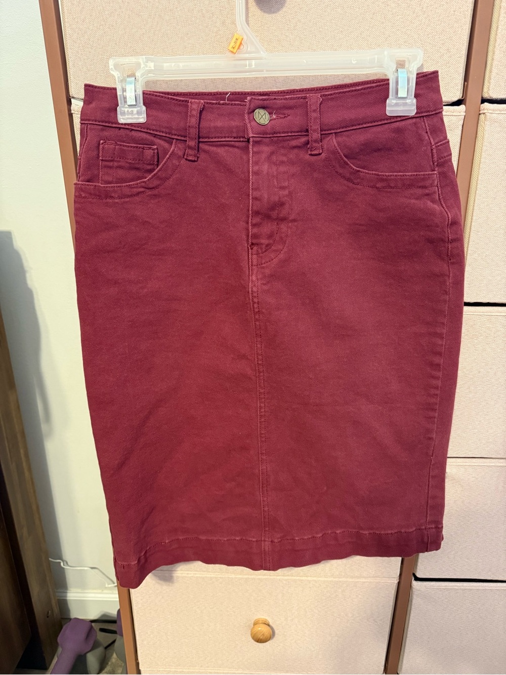 Main Street Exchange Pencil Skirt in Burgundy
